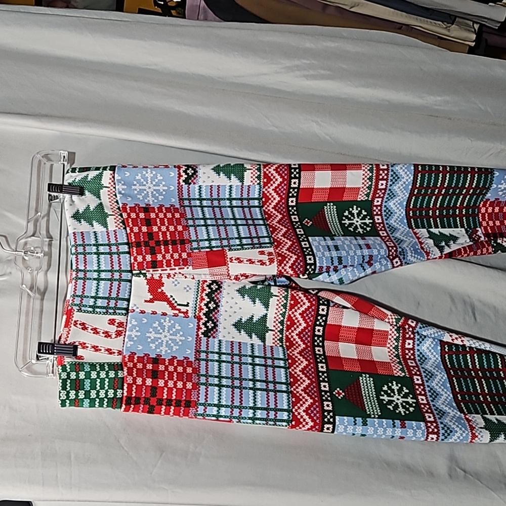 No Boundaries Holiday Patchwork Leggings - Multicolor